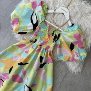 Floral Puff Sleeves Fit & Flare - Image 3