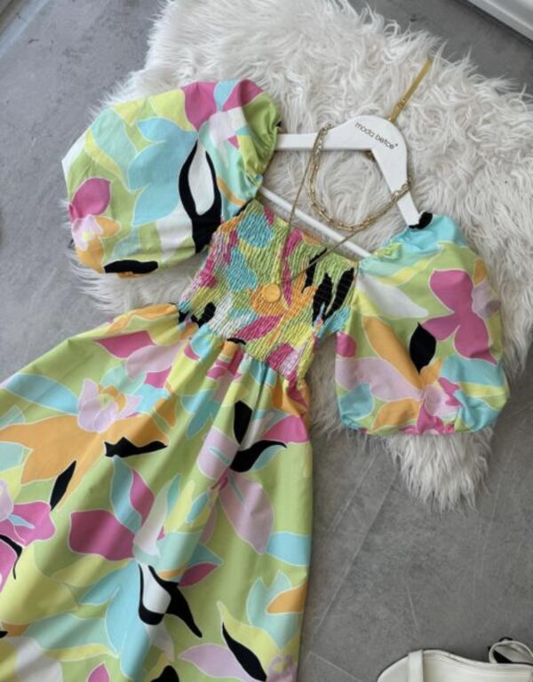 Floral Puff Sleeves Fit & Flare - Image 3