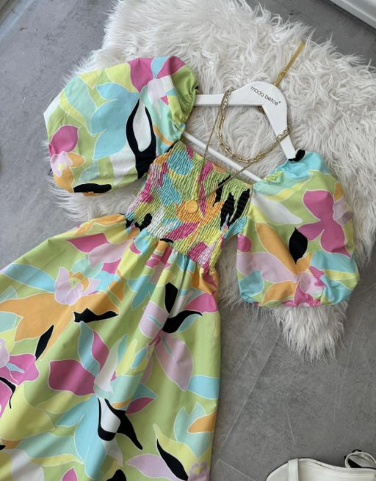 Floral Puff Sleeves Fit & Flare - Image 3