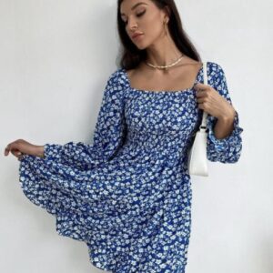 Square  Neck A - line Dress - Image 6