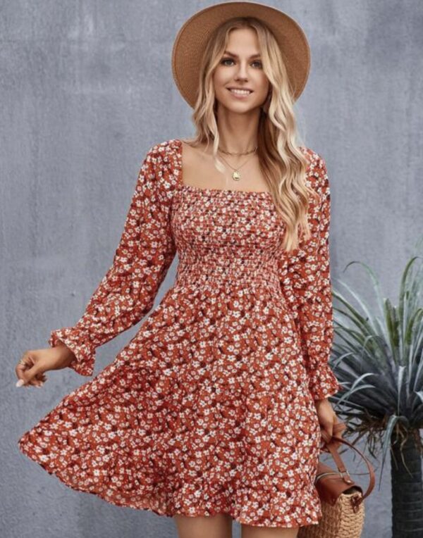 Square  Neck A - line Dress - Image 4