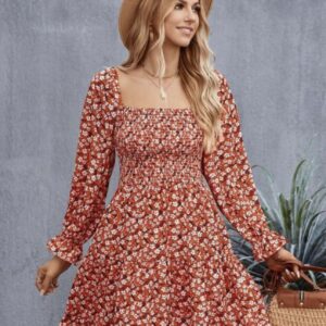 Square  Neck A - line Dress - Image 2