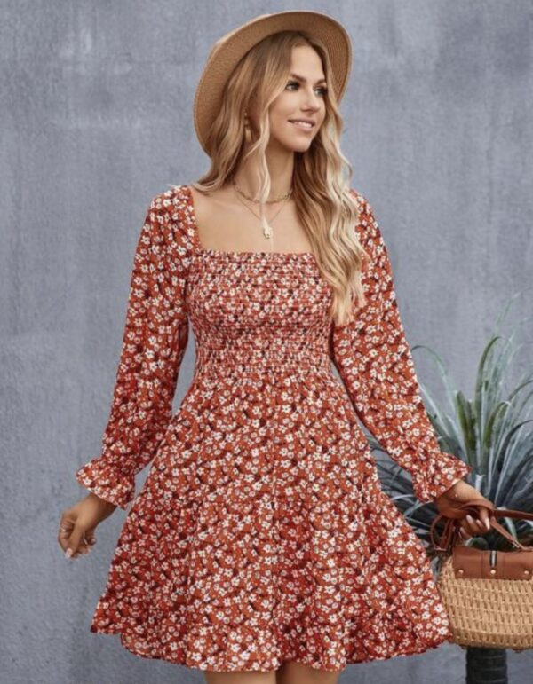 Square  Neck A - line Dress - Image 2