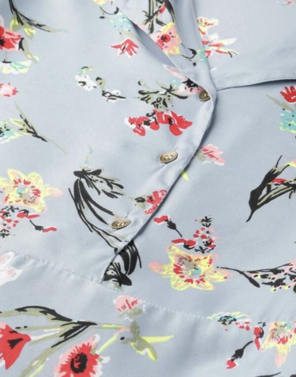 Collar Flower Print A- Line Dress - Image 8