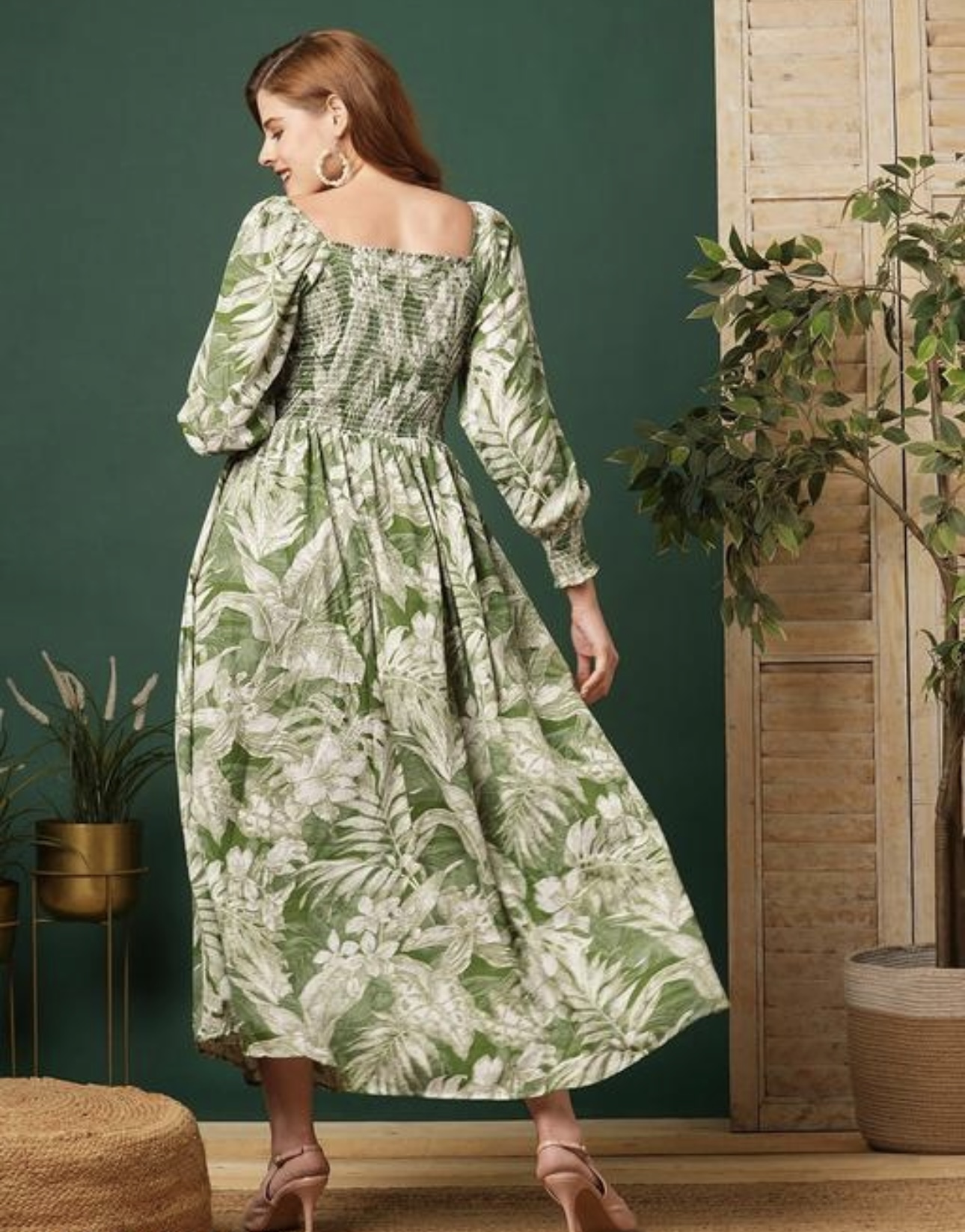 Elegant A - Line Puffed long Sleeves Dress - Image 10