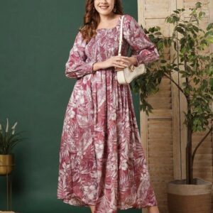 Elegant A - Line Puffed long Sleeves Dress - Image 3