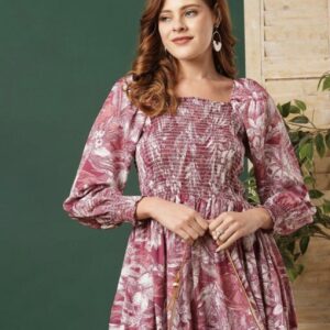 Elegant A - Line Puffed long Sleeves Dress - Image 8