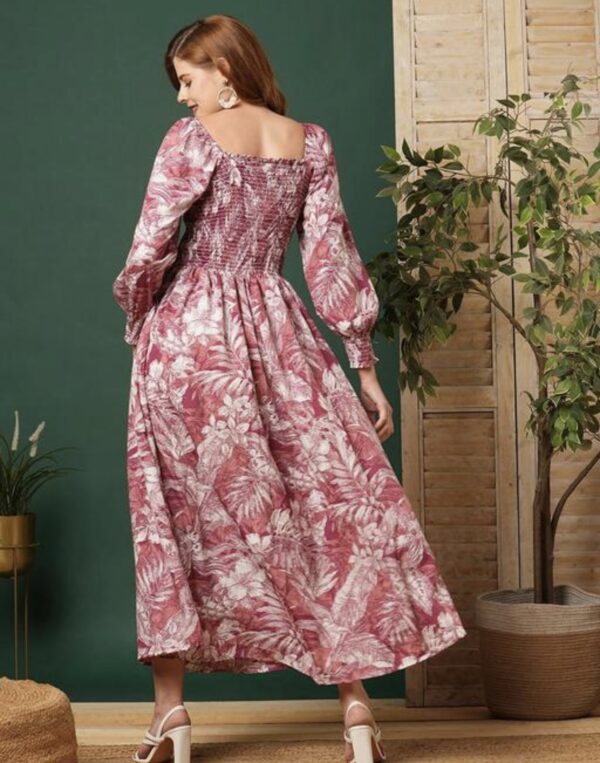 Elegant A - Line Puffed long Sleeves Dress - Image 7