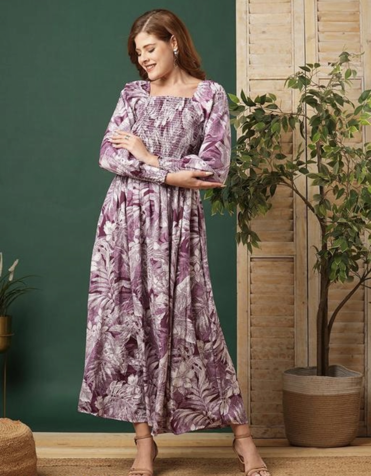 Elegant A - Line Puffed long Sleeves Dress - Image 6