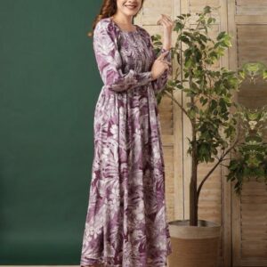 Elegant A - Line Puffed long Sleeves Dress - Image 2