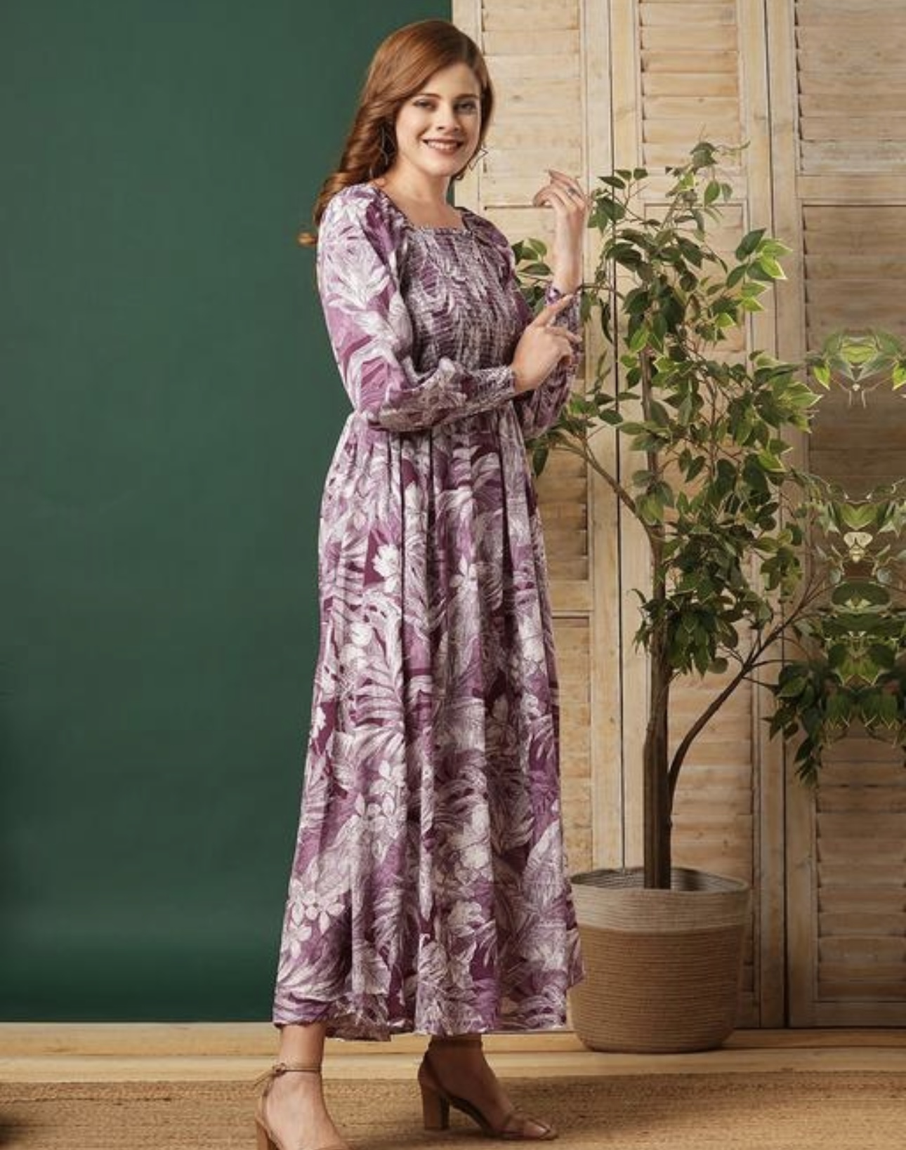Elegant A - Line Puffed long Sleeves Dress - Image 2