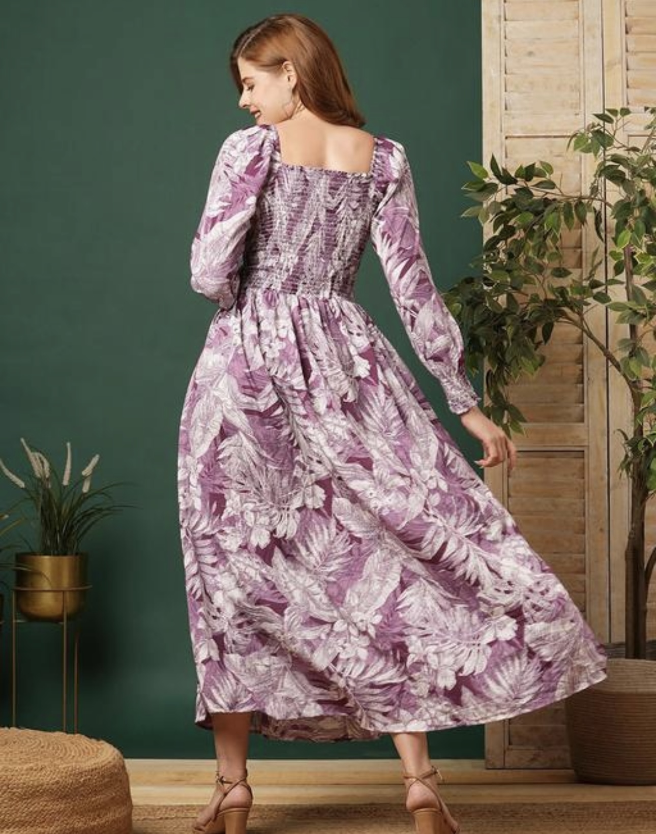 Elegant A - Line Puffed long Sleeves Dress - Image 4