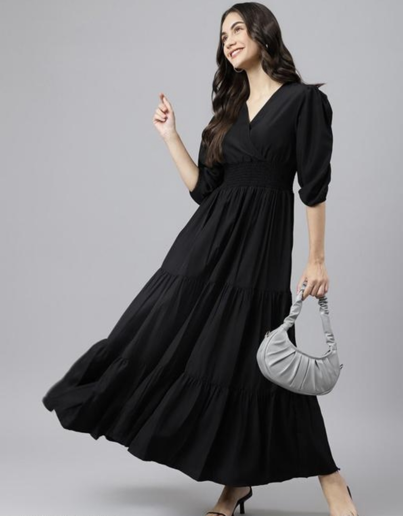 Georgette A - Line Long Dress - Image 11