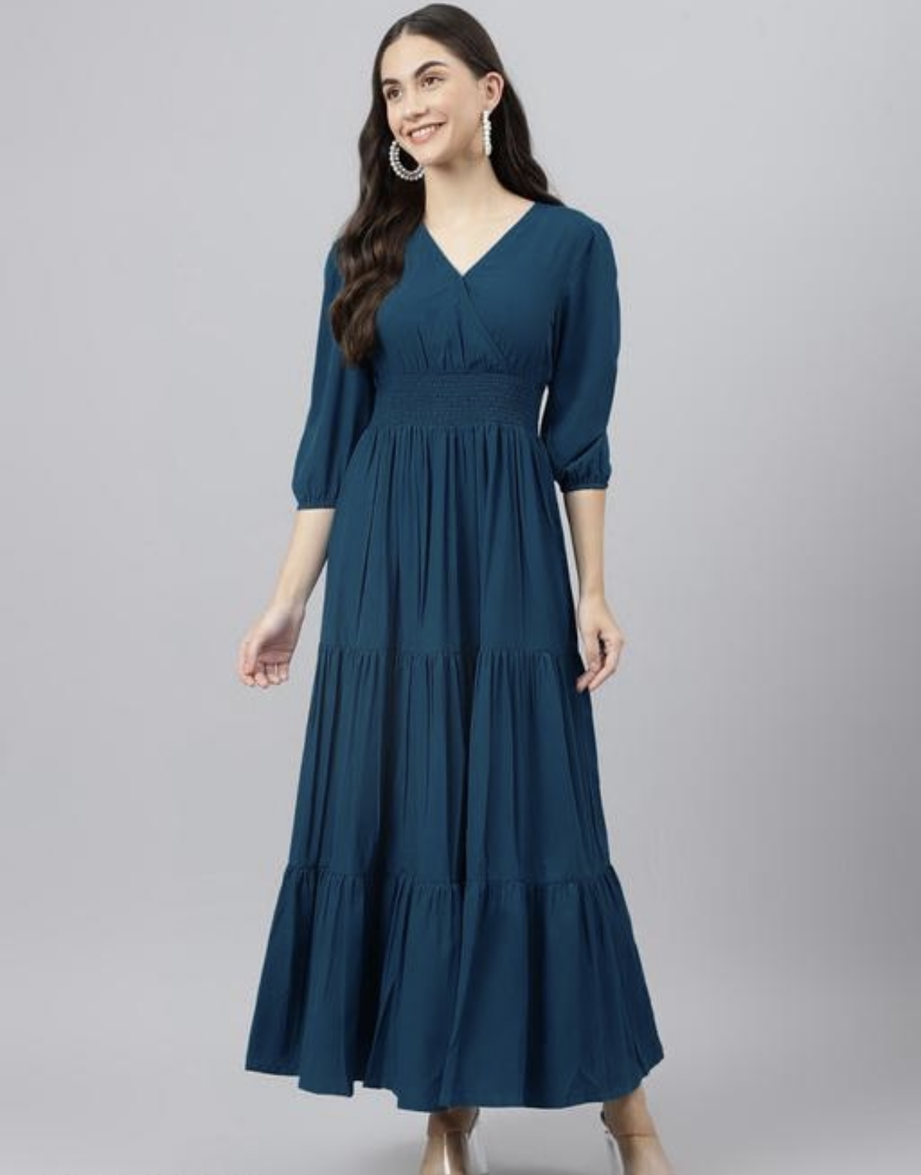 Georgette A - Line Long Dress - Image 9