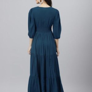 Georgette A - Line Long Dress - Image 8