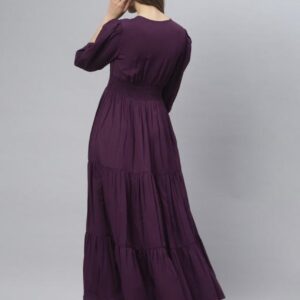 Georgette A - Line Long Dress - Image 5