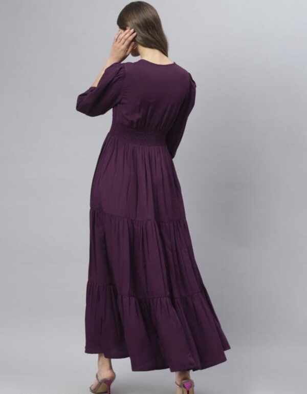Georgette A - Line Long Dress - Image 5