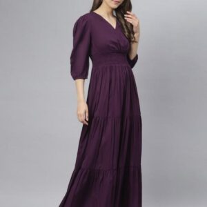 Georgette A - Line Long Dress