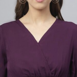 Georgette A - Line Long Dress - Image 4