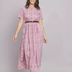 Button Pattern A - Line Dress with Belt