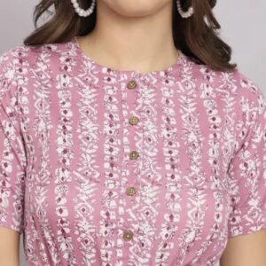 Button Pattern A - Line Dress with Belt - Image 6