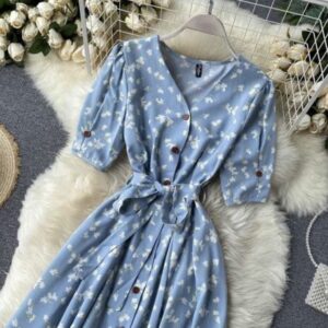 Graceful Shirt Pattern A-Line Dress - Image 9