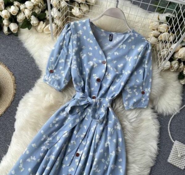 Graceful Shirt Pattern A-Line Dress - Image 9