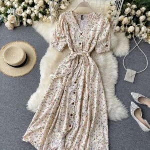 Graceful Shirt Pattern A-Line Dress - Image 2