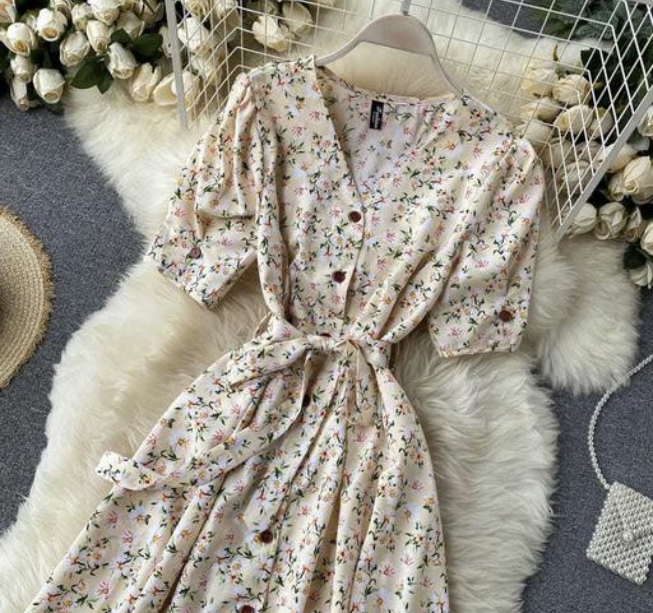 Graceful Shirt Pattern A-Line Dress - Image 7