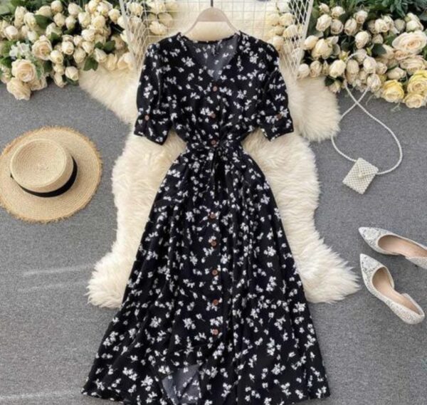 Graceful Shirt Pattern A-Line Dress - Image 1