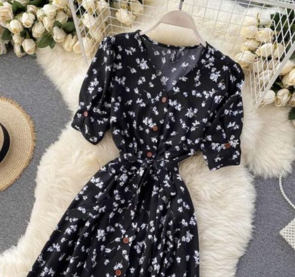 Graceful Shirt Pattern A-Line Dress - Image 5