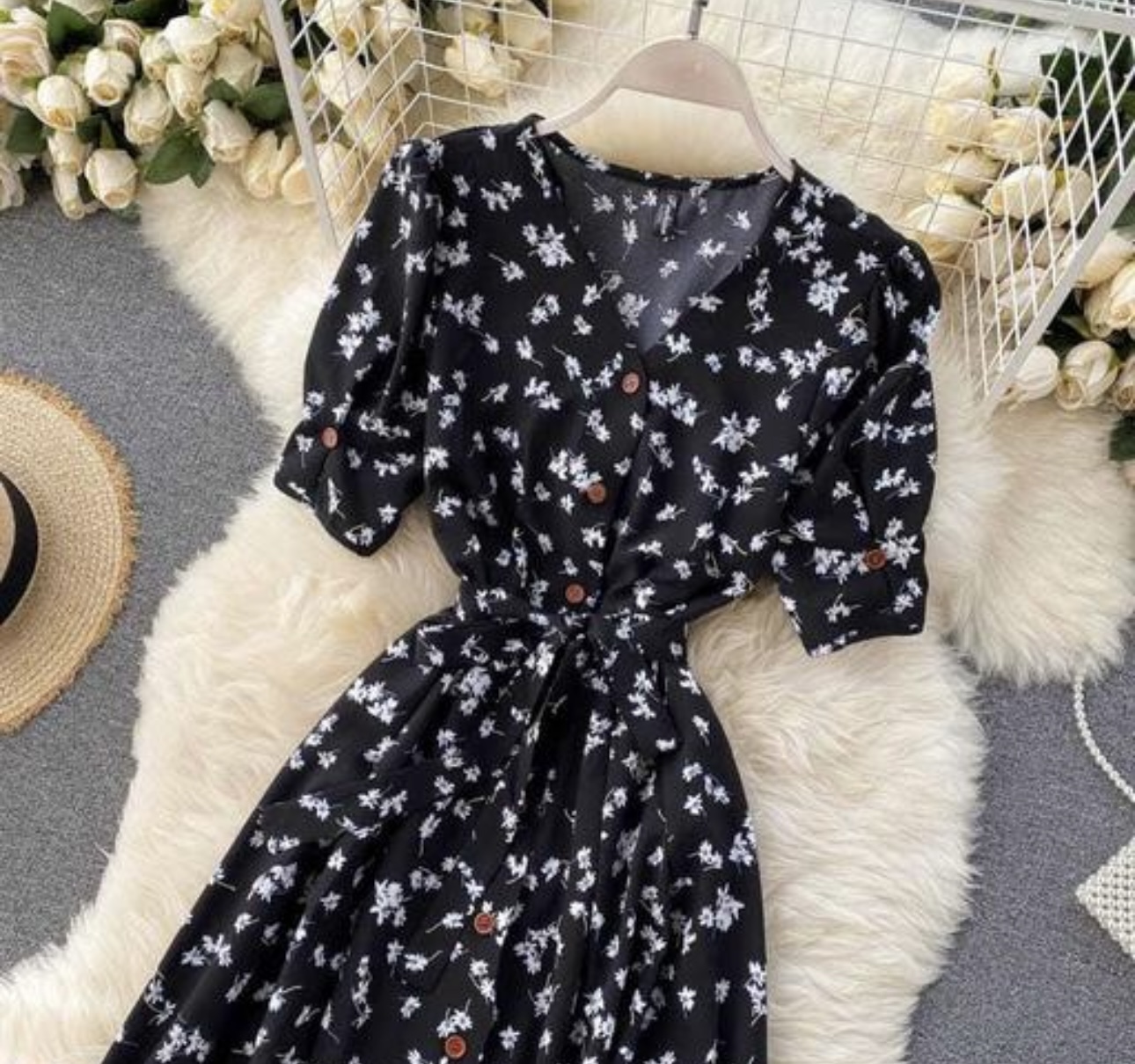 Graceful Shirt Pattern A-Line Dress - Image 5