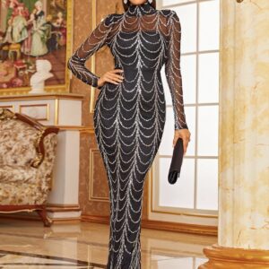 Black Silver Cocktail Bodycon
