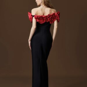 Rhinestone Rose Detailed Dress - Image 6