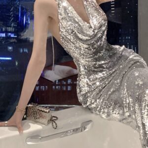 Silver Cocktail Dress - Image 3