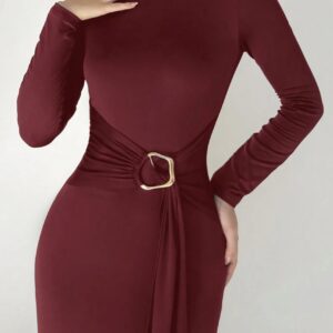 Buckle Bodycon Dress - Image 5