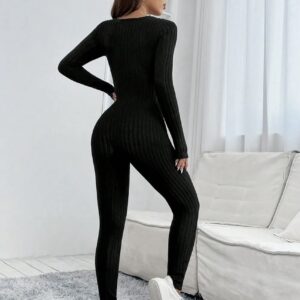  Ribbed Textured Jumpsuit - Image 2