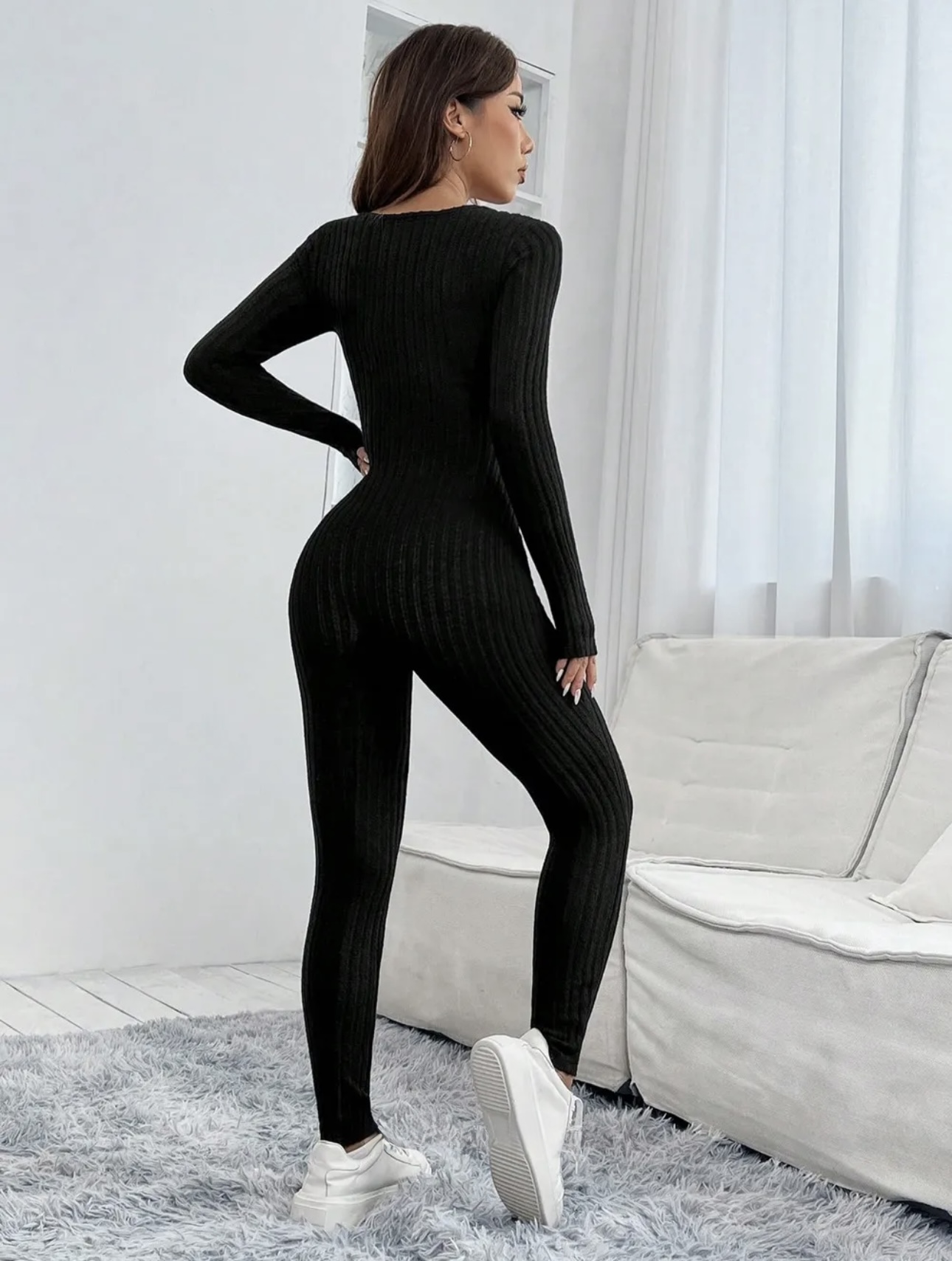  Ribbed Textured Jumpsuit - Image 2